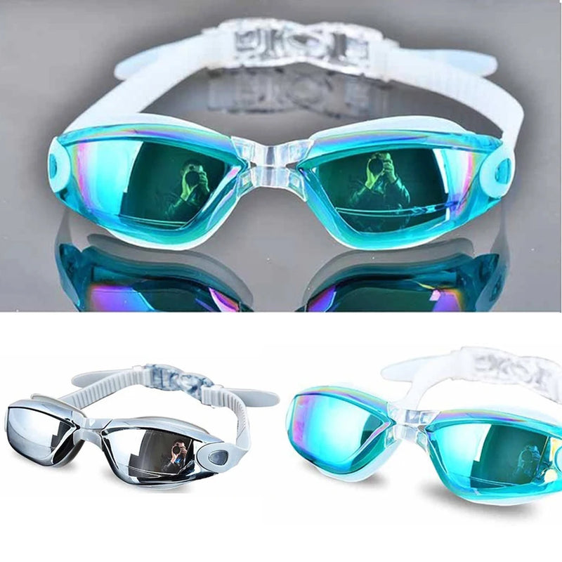 AquaVision Electroplating UV Waterproof Swim Goggles - Anti-Fog Swimwear Eyewear for Women & Men