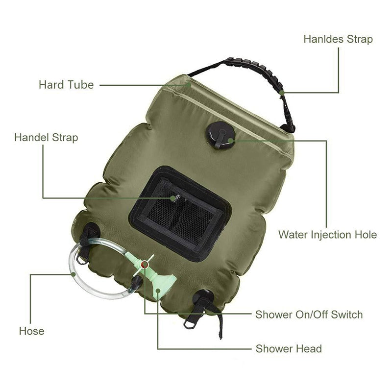 Outdoor Solar Collecting Bathing Bag