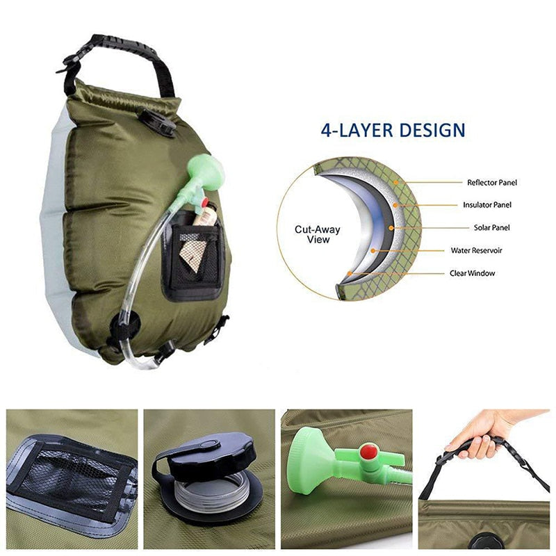 Outdoor Solar Collecting Bathing Bag