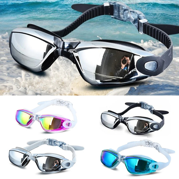 AquaVision Electroplating UV Waterproof Swim Goggles - Anti-Fog Swimwear Eyewear for Women & Men