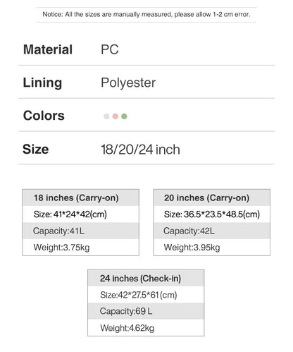 Carry-On Rolling Luggage freeshipping - Travell To