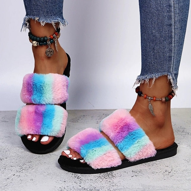 Warm Fluffy Slippers for Women freeshipping - Travell To