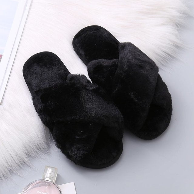 Warm Fluffy Slippers for Women freeshipping - Travell To