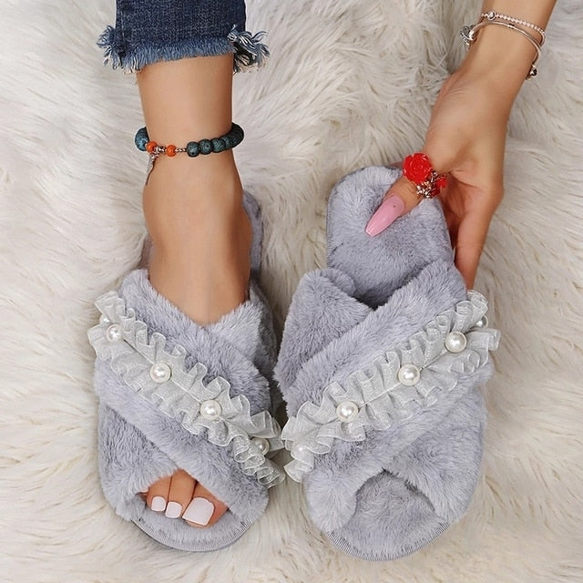 Warm Fluffy Slippers for Women freeshipping - Travell To