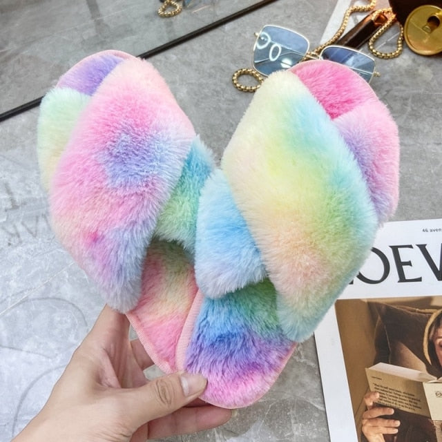Warm Fluffy Slippers for Women freeshipping - Travell To