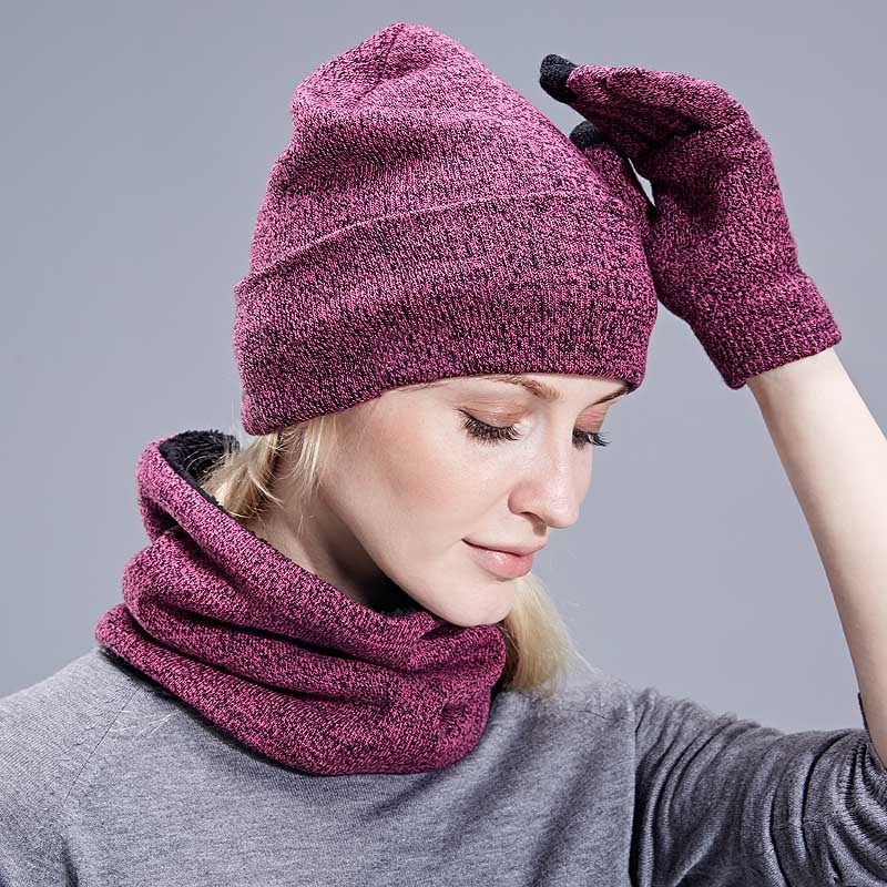 Unisex Beanies + Ring Scarf + Gloves Set freeshipping - Travell To