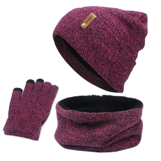 Unisex Beanies + Ring Scarf + Gloves Set freeshipping - Travell To