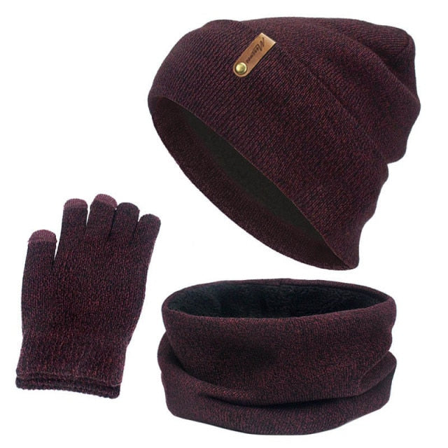 Unisex Beanies + Ring Scarf + Gloves Set freeshipping - Travell To