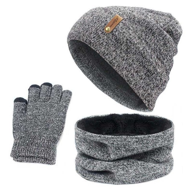 Unisex Beanies + Ring Scarf + Gloves Set freeshipping - Travell To