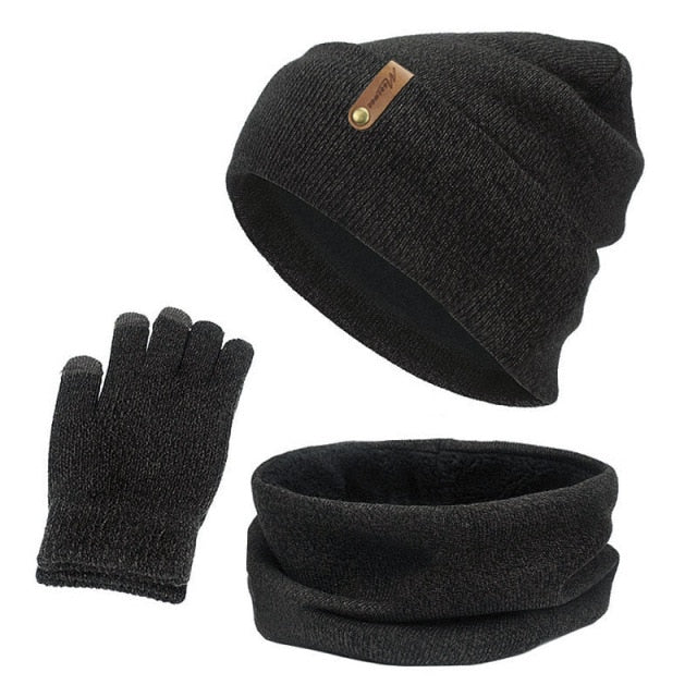 Unisex Beanies + Ring Scarf + Gloves Set freeshipping - Travell To