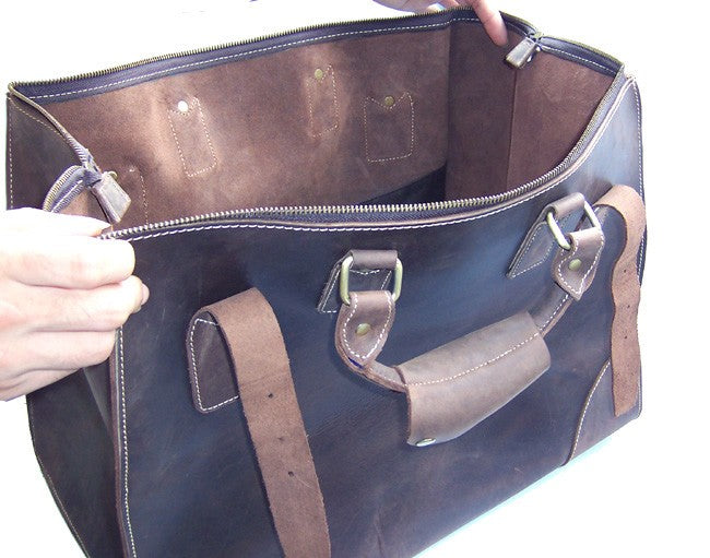 Vintage Crazy Horse Genuine Leather Travel Bag freeshipping - Travell To