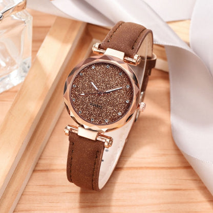 Leather Wrist Watch and Rhinestone Bracelet freeshipping - Travell To