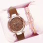 Leather Wrist Watch and Rhinestone Bracelet freeshipping - Travell To