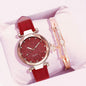 Leather Wrist Watch and Rhinestone Bracelet freeshipping - Travell To