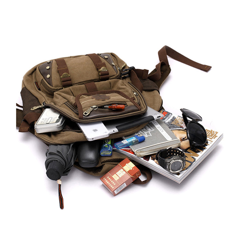 Man vintage canvas backpack - Travell To