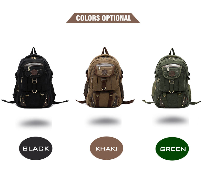 Man vintage canvas backpack - Travell To