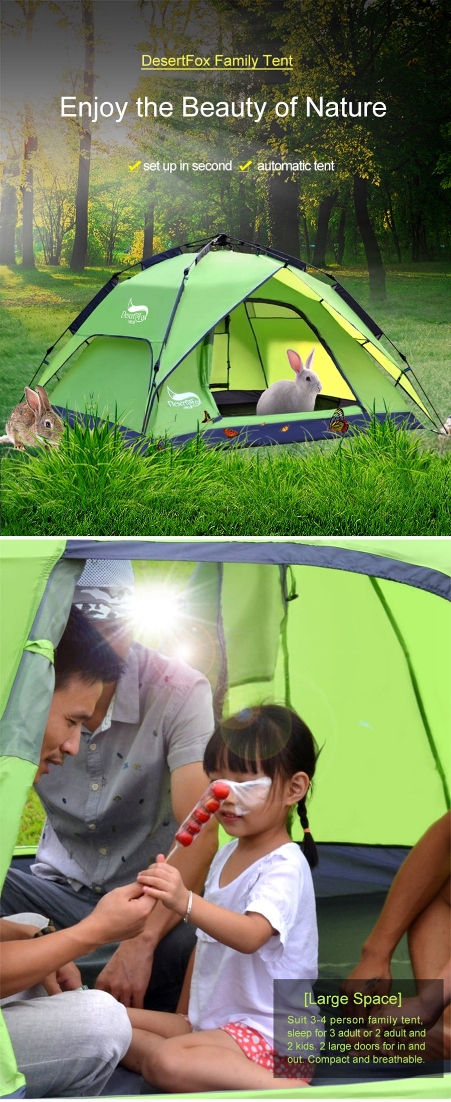 Camping Tent for 3-4 Person