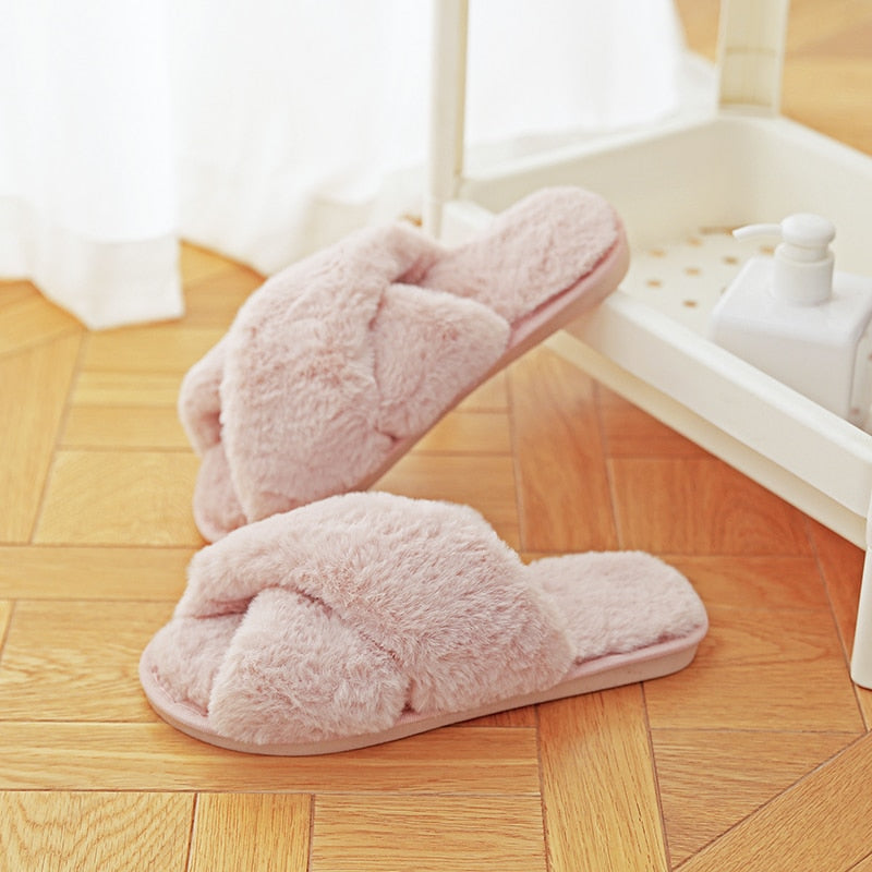 Warm Fluffy Slippers for Women freeshipping - Travell To